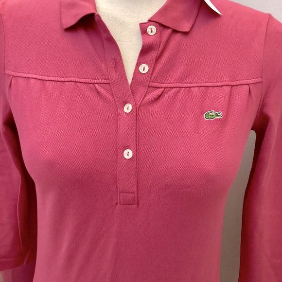 NWT Lacoste pink collared polo shirt dress size EU 38 - Picture 5 of 10